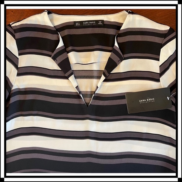 ZARA Striped Blouse (NWT) - Picture 5 of 8